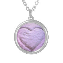 Pink Snow Heart Necklace. necklaces