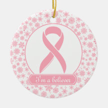 Pink Snowflake Breast Cancer Ornament