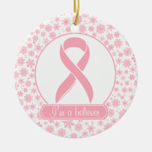 Pink Snowflake Breast Cancer Ornament