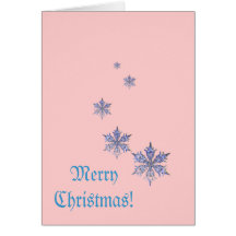 Pink snowflakes Christmas Card