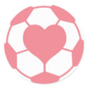 Pink Soccer Ball with Heart stickers