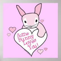 Pink Some Bunny Loves You Poster