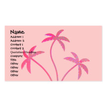 Pink Sparkle Palm Trees Business Cards