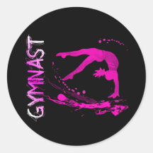 Pink Splash Gymnast Shirts Bags Button etc. Stickers