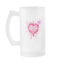 PINK SPLATTER STYLE PEACE HEART COFFEE MUG