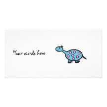 Pink spotted baby dinosaur photo cards