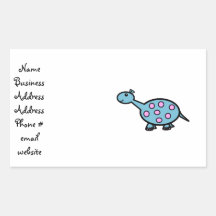 Pink spotted baby dinosaur rectangular stickers