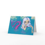 "Pink Spotted Mermaid" Greeting Card