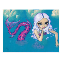 "Pink Spotted Mermaid" Postcard
