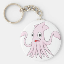 Pink Squid Hands Up Pointing Left Right Showing Key Chains