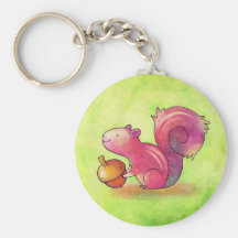 Pink Squirrel Keychain