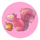 Pink squirrel Small Stickers