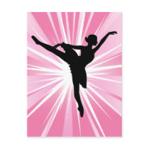 Pink Star Ballerina Postcard