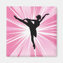Pink Star Ballerina Refrigerator Magnet