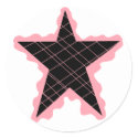 Pink Star Flame stickers