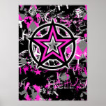 Pink Star Graphic posters