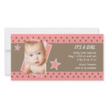 Pink Star Photo Birth Announcement Photo Cards