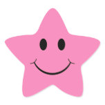 Pink Star Smiley Face Stickers