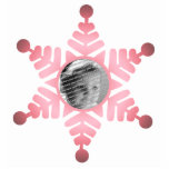Pink Star Snowflake Photo Christmas Ornament photo sculptures