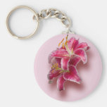 Pink Stargazer Lilies Keychain