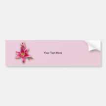 Pink Stargazer Lily and Bud Bumper Sticker