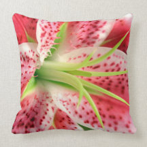 Pink Stargazer Lily Throw Pillow