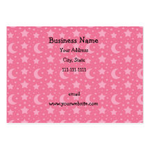 Pink stars and moons pattern business card template
