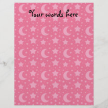 Pink stars and moons pattern flyers