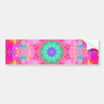 Pink Stars & Bubbles Fractal Pattern Bumper Sticker