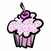 pink stars cupcake cut outs