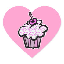 pink stars cupcake stickers