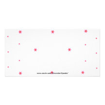 Pink stars photo card template