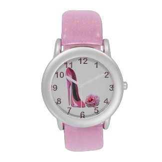 Pink Stiletto and Rose Watch