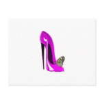 Pink Stiletto Shoe and butterfly postcards