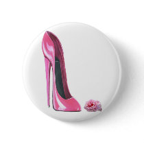 Pink Stiletto Shoe and Rose
