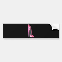 Pink stiletto shoe bumper sticker