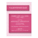 Pink Stitched Chevron Valentine's Day Invitations