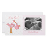Pink Stork Baby Girl photo cards