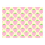 Pink Strawberry Pattern. postcards