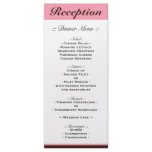 Pink Stripe Chocolate Brown Reception Menu rack cards