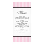 Pink Stripes Wedding Menu Customized Rack Card