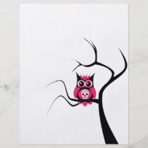Pink Sugar Skull Owl in Tree Flyer