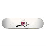 Pink Sugar Skull Owl in Tree Skateboard