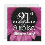 Pink Sunflower 21st Surprise Birthday Template Custom Invite