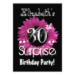 Pink Sunflower 30th Surprise Birthday Custom Name Custom Invite
