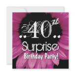 Pink Sunflower 40th Surprise Birthday Template Custom Invitation