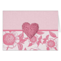 Pink Sunflowers with Beaded Heart