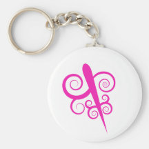 Pink Swirl Accent Keychain