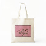 Pink swirl Bat Mitzvah Design Tote Bags