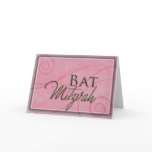 Pink swirl Bat Mitzvah Design cards